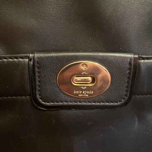 Kate Spade Hampton Road "Theresa" Black Leather Medium Bag - Picture 7 of 11